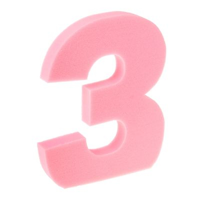 Цифра "3" (поролон), Неон Розовая